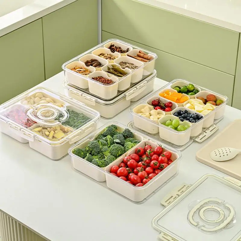 Контейнер для хранения продуктов разделенный органайзер закусок с 8 сетками