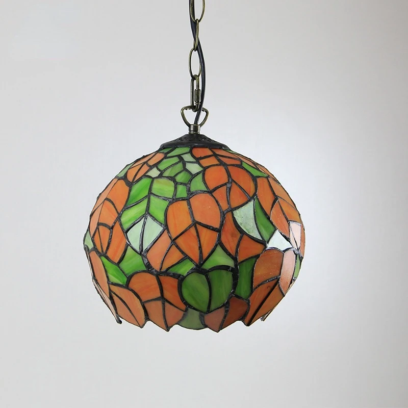 Стеклянная люстра Тиффани в форме листьев креативное домашнее украшение