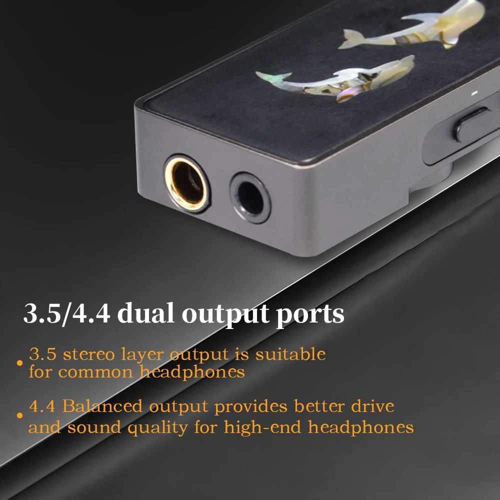 Фото QIGOM Q2 USB C DAC усилитель для наушников с чипом CS43131, Hi-Res Audio 24бит/192кГц, портативный усилитель для IEM-наушников для аудиофилов. №4