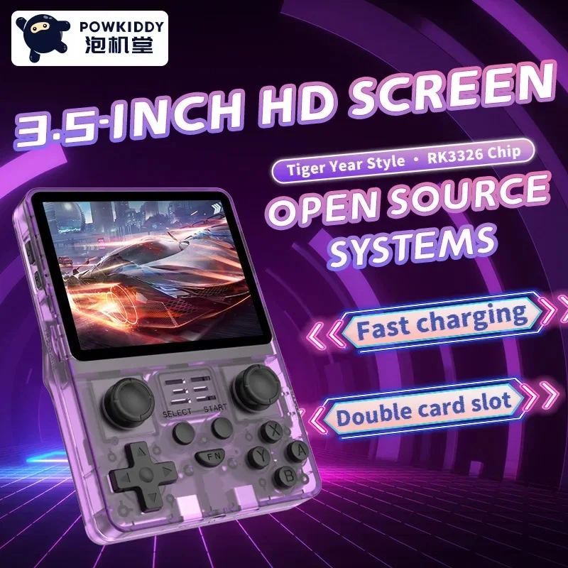 Портативная Игровая Консоль Powkiddy Rgb20s Прозрачный 3 5-дюймовый Ips-экран Разрешение