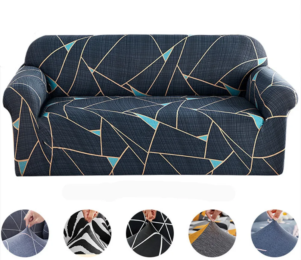 

Эластичные Чехлы в клетку для дивана, чехол для гостиной, защита для дивана, чехлы для 1/2/3/4-местного дивана с геометрическим узором