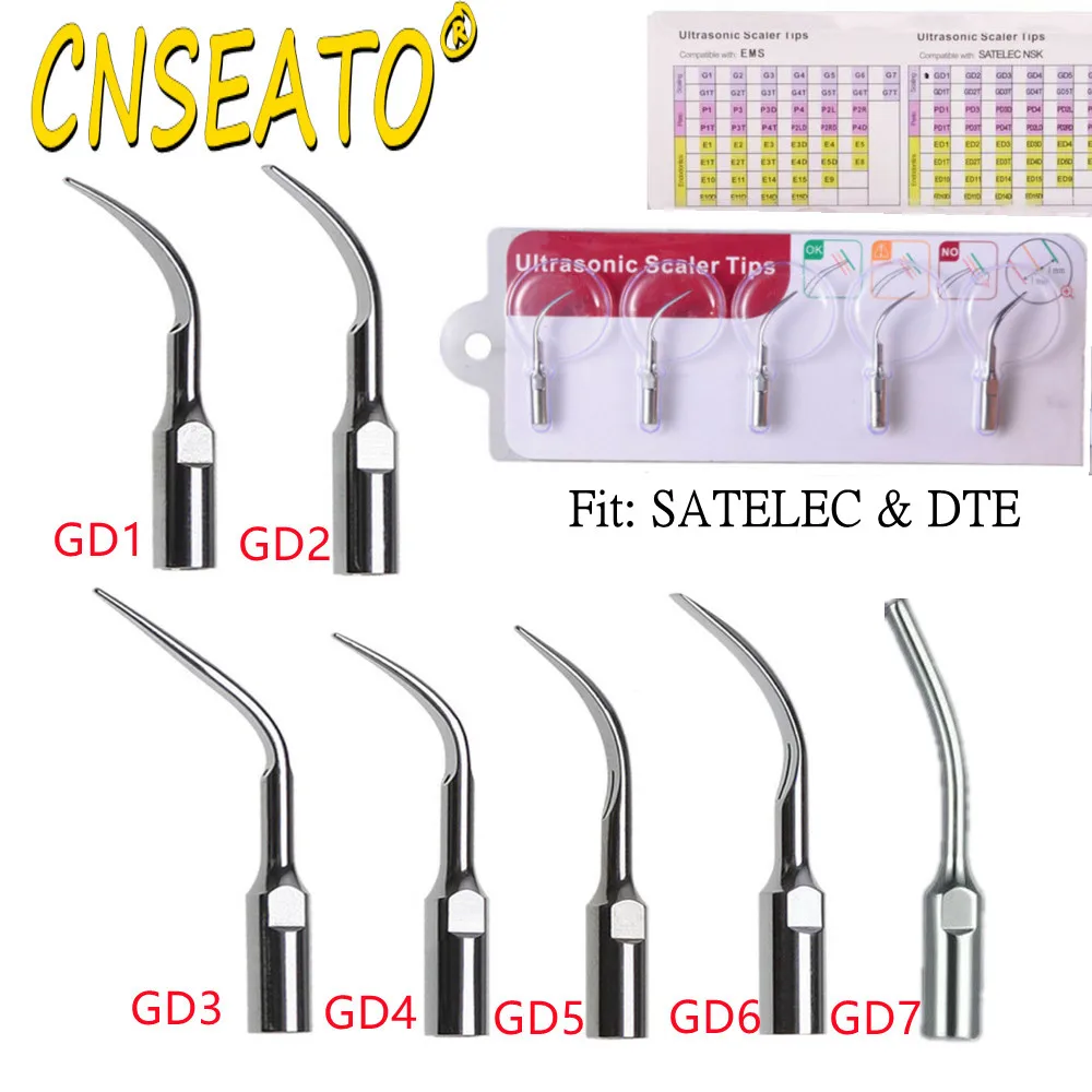 5Pcs Dental Scaler Tip For EMS Woodpecker DTE SATELEC Scaling Dentistry Ultrasonic Endodontic G1 G2 G4 P1 PD3 GD1 GD2 E3D ED4 P3 - купить по