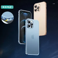 luxury metal frame full lens protection aluminum phone case for iphone 12 pro 13 pro max 11 pro max 11 matt clear back cover