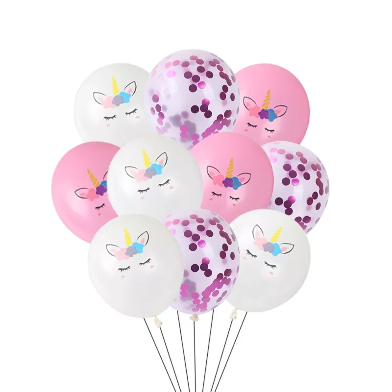 

10pcs/lot 12inch Pink White Unicorn latex Balloons Unicorn Decoration Confetti Balloon Birthday Party Decor Baby Shower Kids Toy