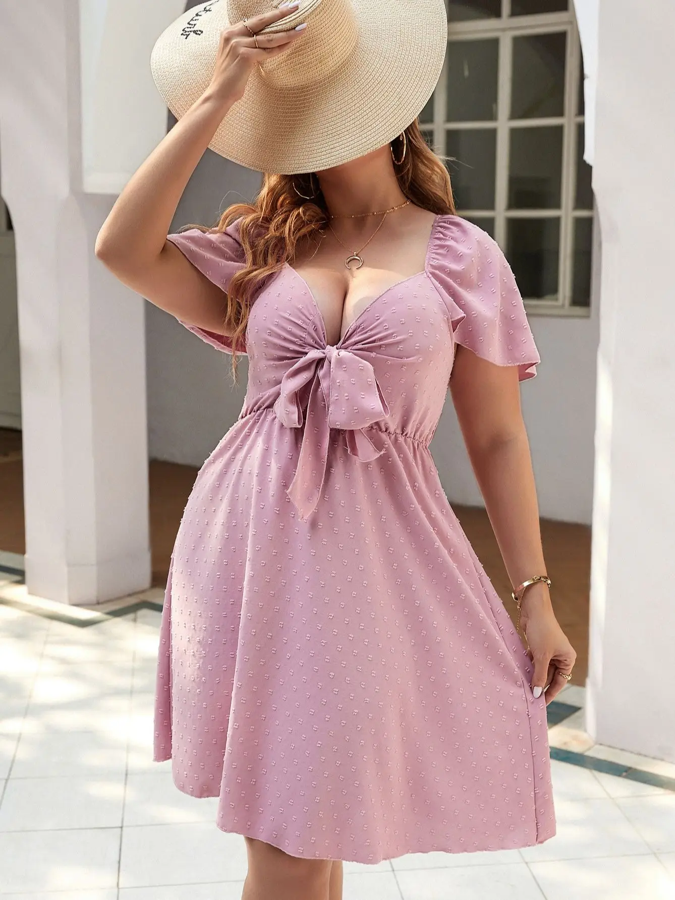 Pink Plus Size 4XL Midi Dress Women Summer 2023 Strapless Bow A Line Elegant Chic Curvy Elegant Party Large Size Ladies Dresses