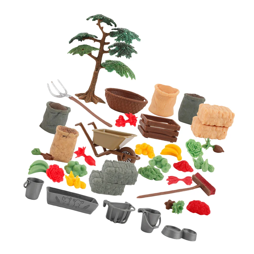 

Фермерская модель, песочный стол, фермерская ферма, Миниатюрный Набор фигурок senseфруктовой лошади, Рождественский игровой набор, веселая фе...