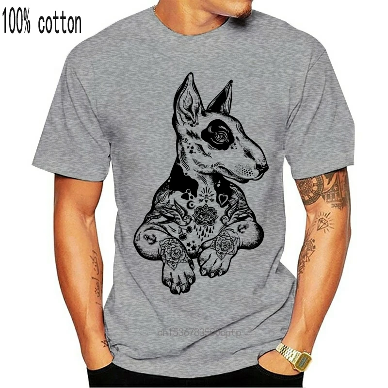Мужская одежда питбултерьер с татуировками хипстер большим рисунком мужская