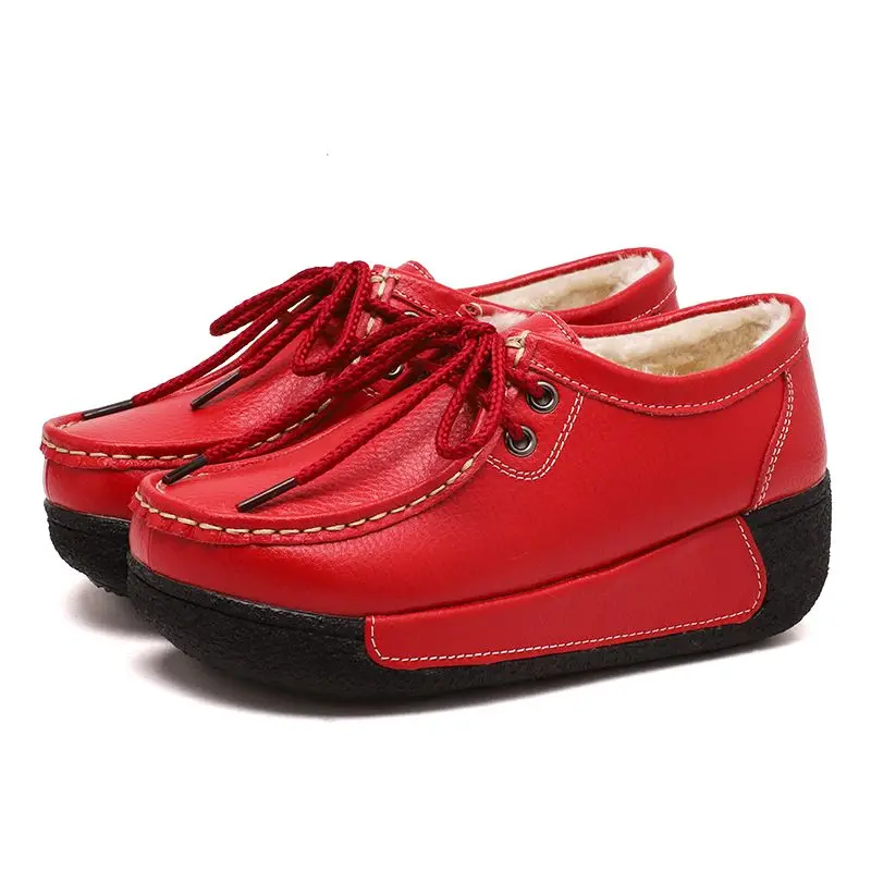 Designer Red Tassel Ballet Flats Platfrom Mom Wedge heels Loafers Brand Oxford Shoes Thick Bottom Girls Leather Moccasins
