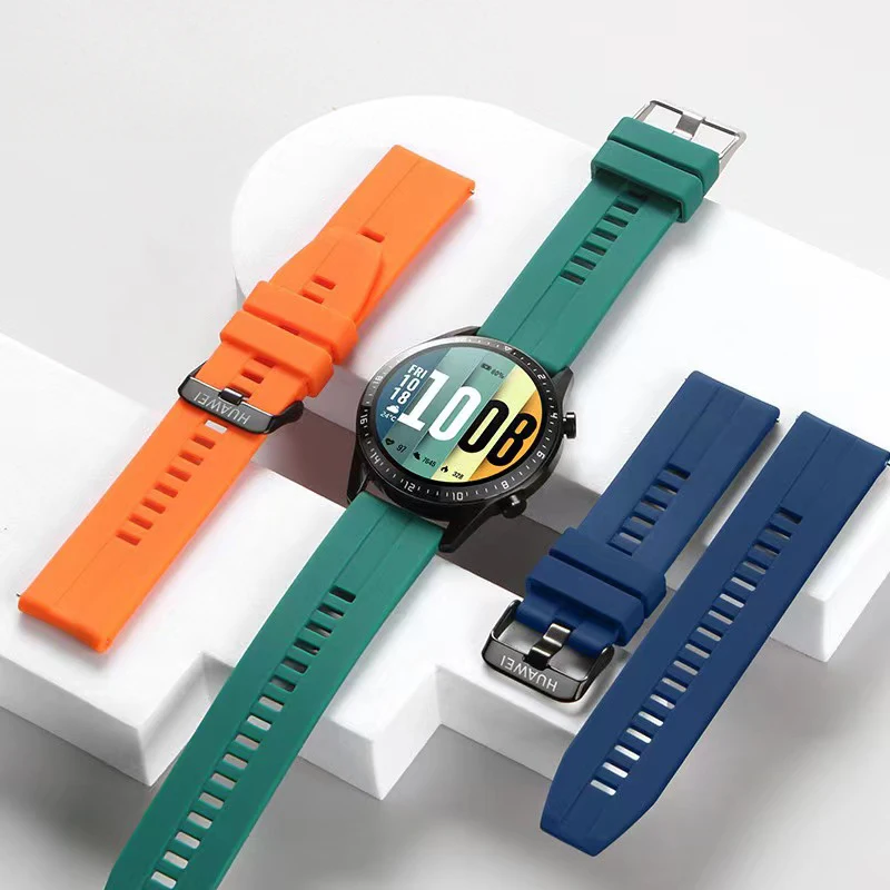 

Ремешок спортивный для Samsung Galaxy watch 4/46 мм/42 мм/Active 2/correa Gear S3, силиконовый браслет для Huawei watch GT 2/2e/pro/3, 20 мм/22 мм