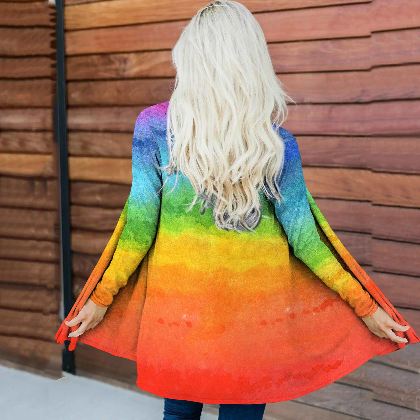 Красочный модный и удобный Новый Повседневный Кардиган с длинным рукавом