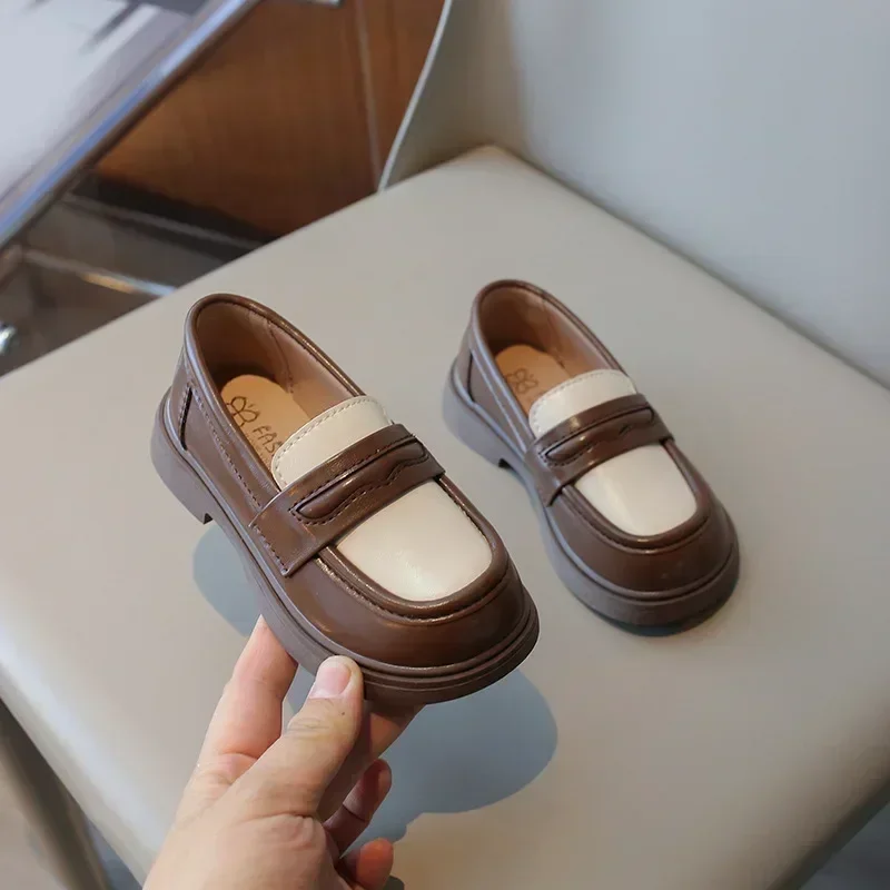 2024 Детские лоферы весна-осень новинка модная повседневная обувь без застежки из
