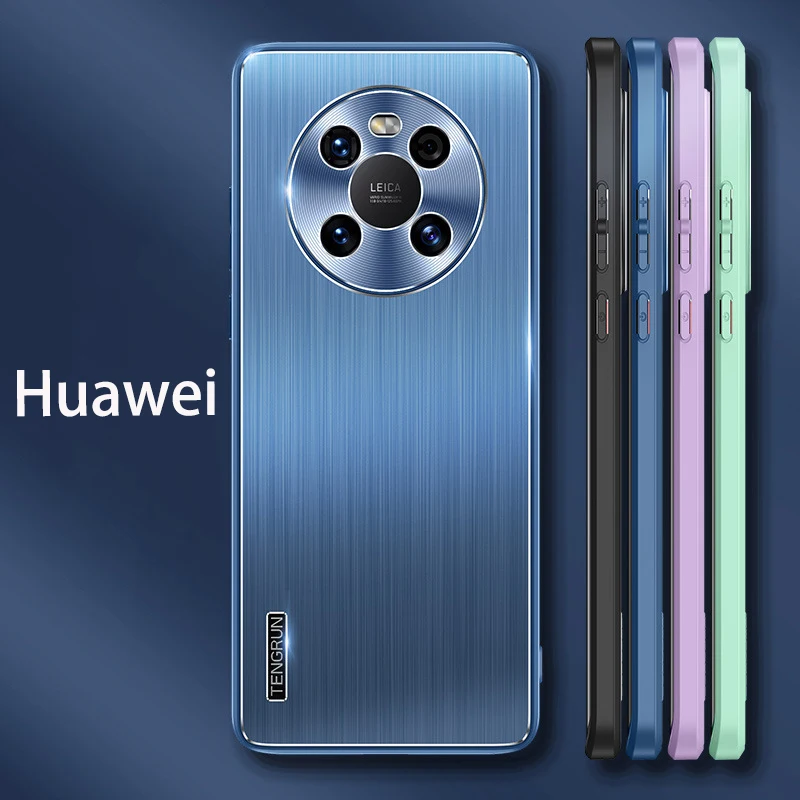 

Metal aluminium alloy Case for Huawei mate 40 30 P50 P40 P30 Pro Honor 50 Luxury Ultra Thin Back Case Soft TPU Bumpers cover
