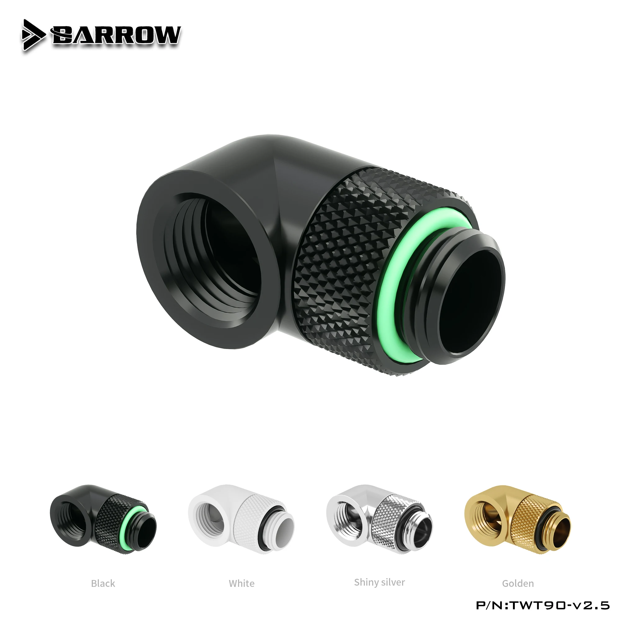 

Barrow Angled Fitting G1/4'' 45/90 Degree Rotary Fitting G1/4" Rotatable Adapter PC Water Cooling Elbow Connect Direction