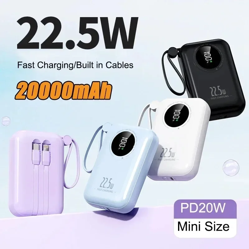 Мини-Power Bank 22 5 Вт 20000 мАч портативное зарядное устройство с быстрой зарядкой