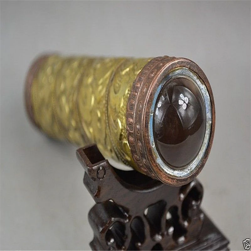 Chinese Handwork Copper Carving Vivid Clouds See Beautiful World Kaleidoscope metal handicraft Home decoration. |