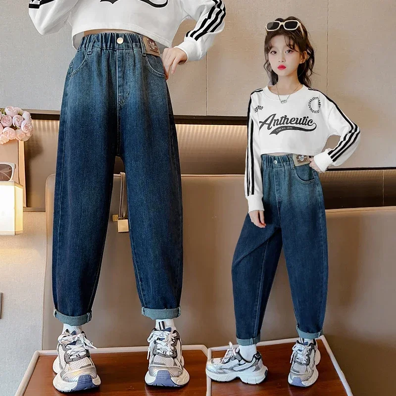 Джинсы Harlan Для Девочек Мультяшная Наклейка