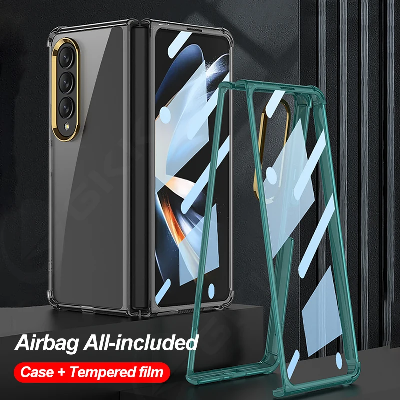 

GKK Original Airbag Anti-knock Case For Samsung Galaxy Z Fold 4 Case Screen Tempered Glass Bumper Hard Cover For Galaxy Z Fold4