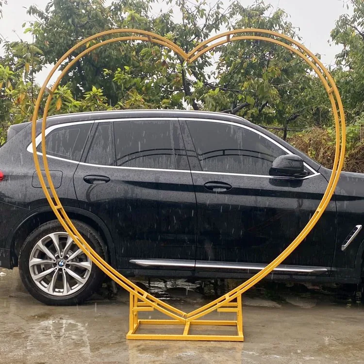 

Wedding Arch Props Grid Heart-Shaped Arch Wrought Iron Geometric Shelf Party Stage Backdrop Flower Arrangement Decoration Frame