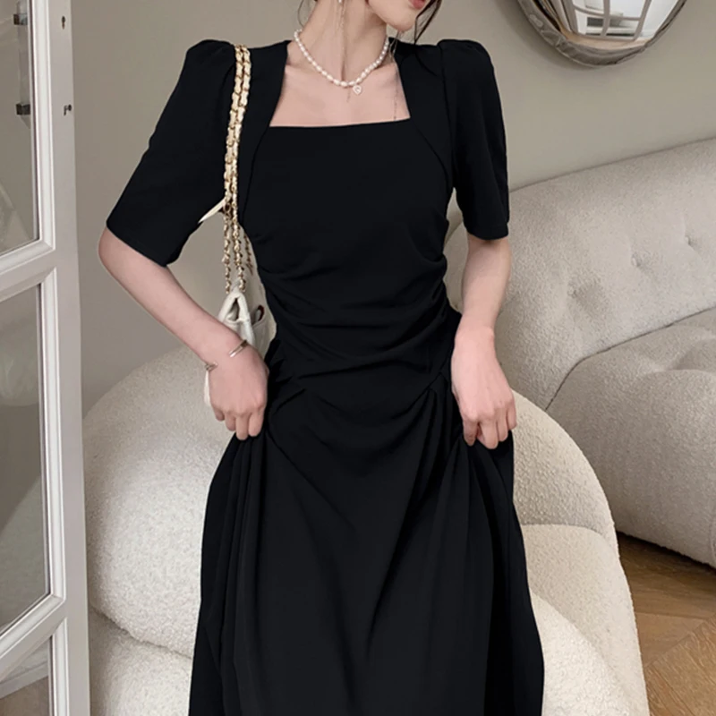 Платье женское приталенное в стиле ретро облегающее французское скрывающее