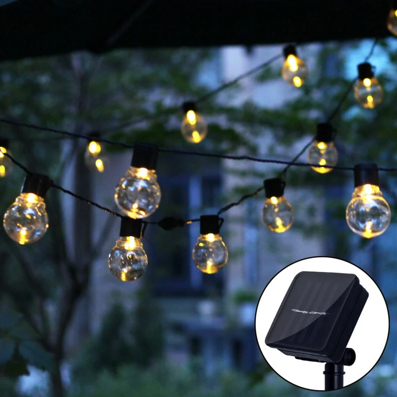 

Retro Solar String Lights Globe Fairy String Light Garland Street Wedding Bulb Solar Lamp For Outdoor Garden-ABUX