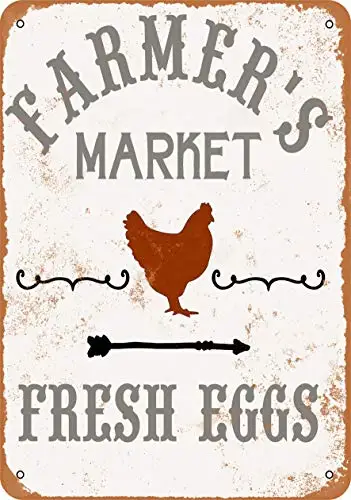 

Металлический знак-свежие яйца фермерского рынка-винтажный Настенный декор для кафе, бара, паба, домашние украшения для пива