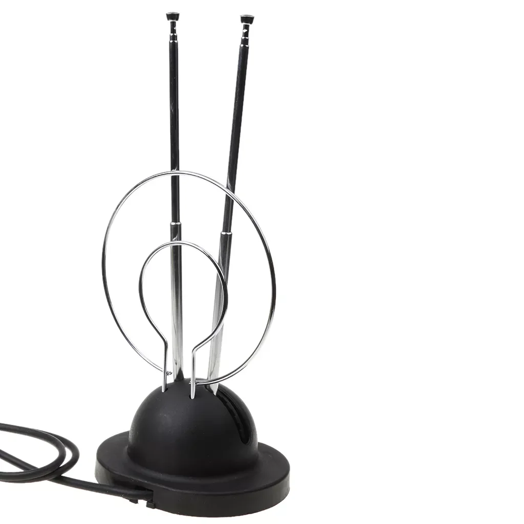 

Rabbit Ear Digital Ready TV Antenna HDTV VHF UHF with Coaxial Cable