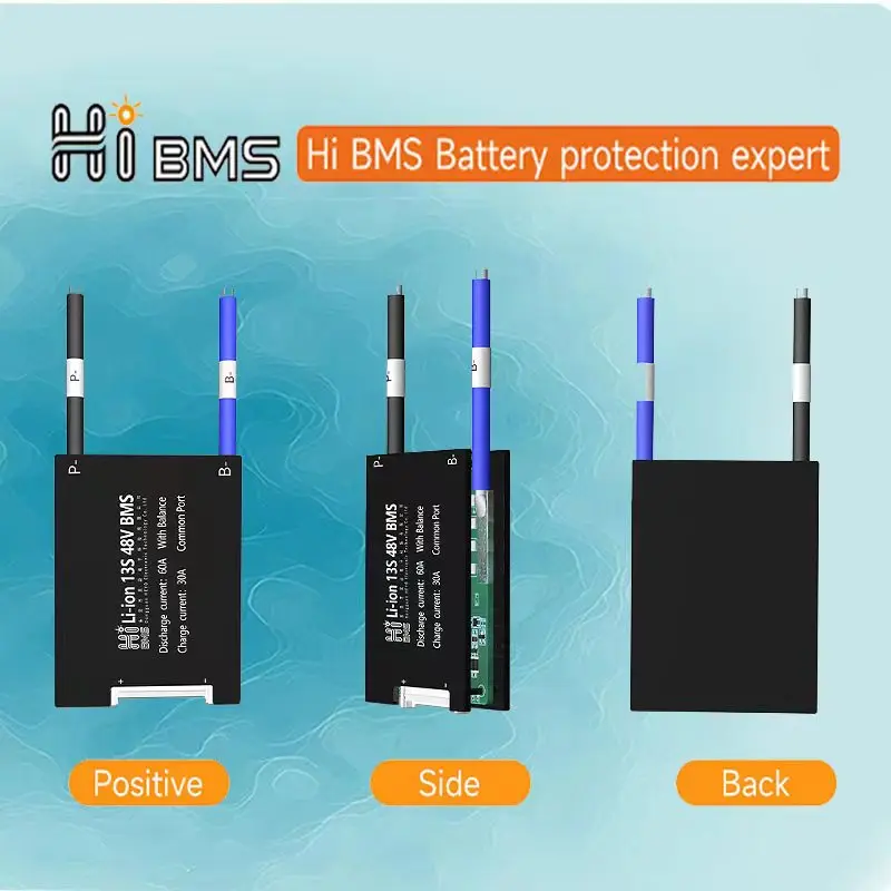 

HIBMS BMS 14S 48V 52V 18650 14S плата защиты Bms с NTC 30A 40A 60A 80A 100A 150A 200A PCB для электрического скутера