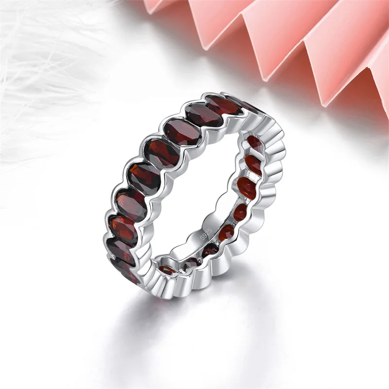 Кольца из стерлингового серебра с натуральным красным гранатом камень 6 3 карата