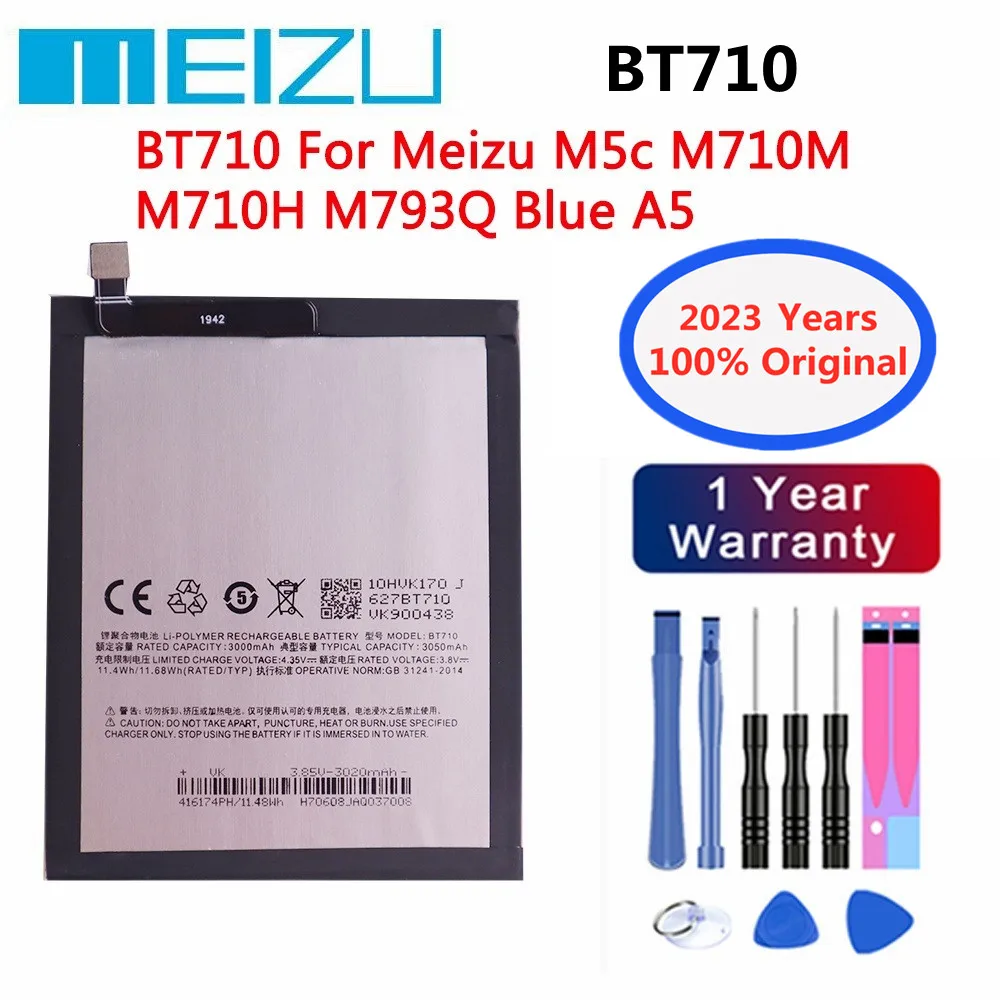 

2023 years New Original Battery For Meizu M5c M710M M710H M793Q Blue A5 3000Ah BT710 Mobile Phone Battery In Stock + Tools