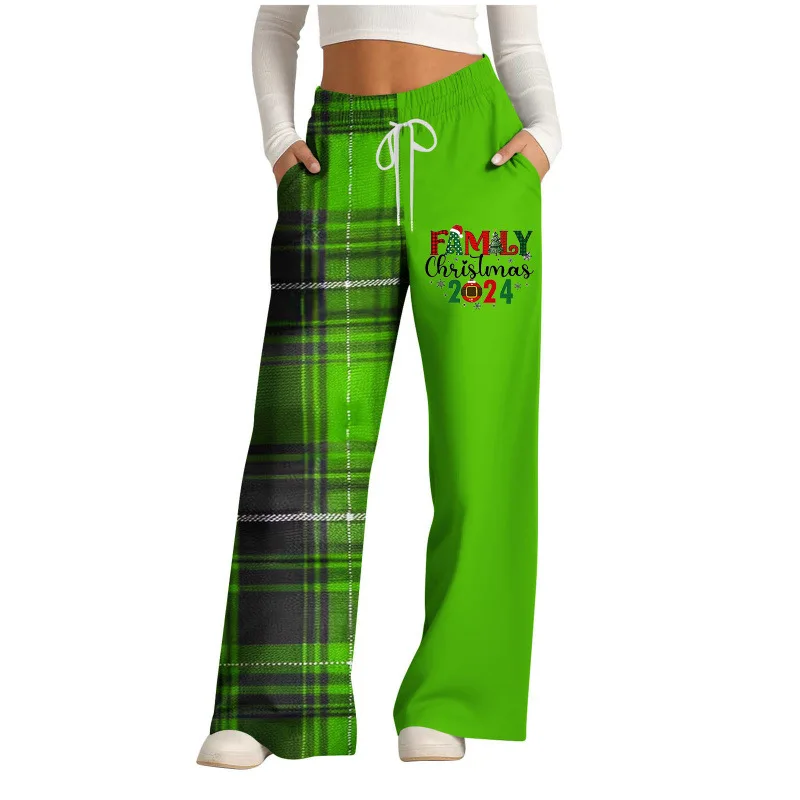 Клетчатые брюки с высокой талией женские повседневные утягивающие винтажные