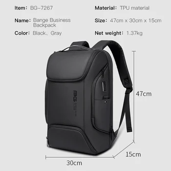 Men's Backpacks Business 15.6 in Laptop Backpack Fashion Mochila Luxury Waterproof School Backpacks Aesthetic USB Travel Bag Man 2