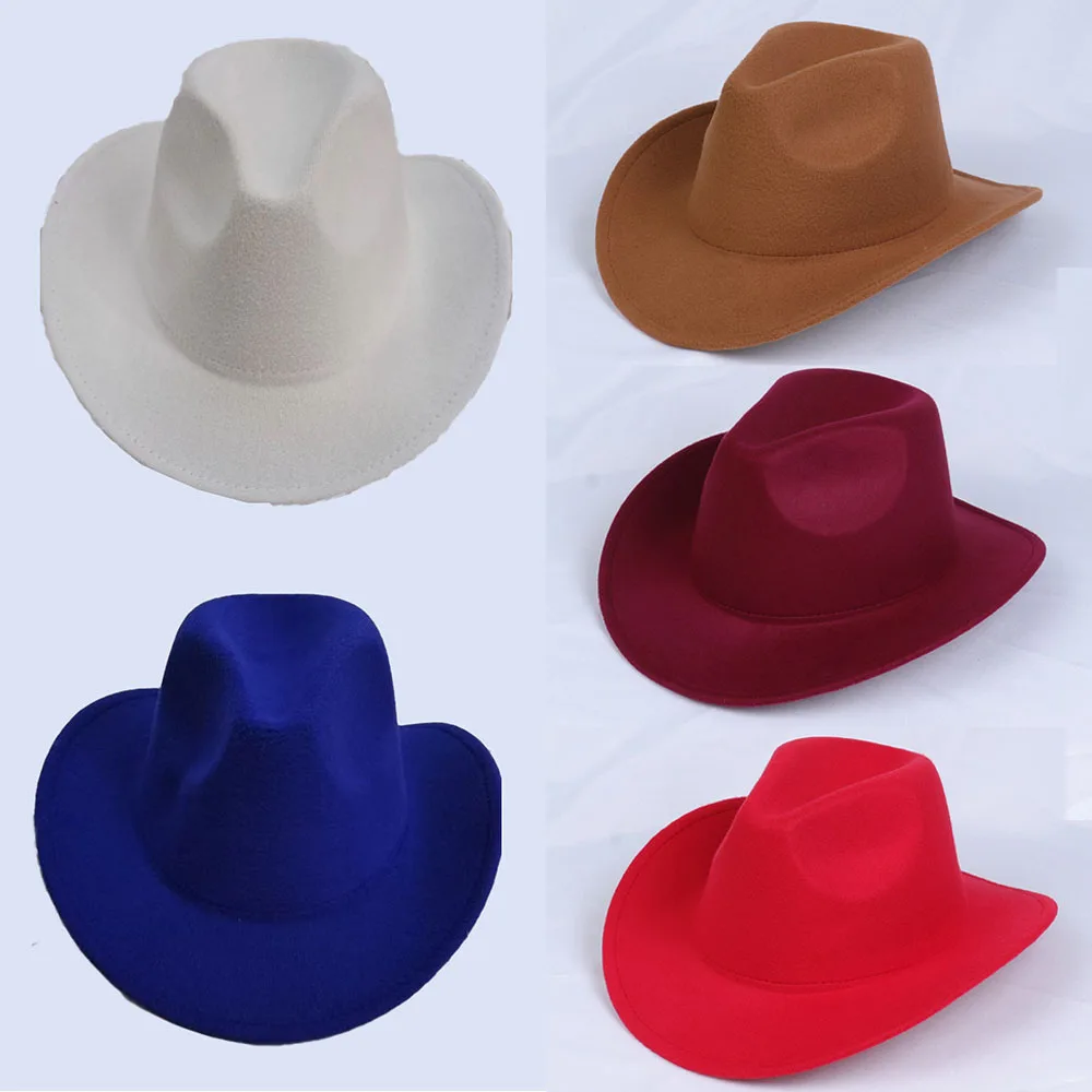 

New Vintage Western Cowboy Hat For Men's Gentleman Lady Jazz Cowgirl With Wide Brim Cloche Church Sombrero Hombre Caps 12 Colors