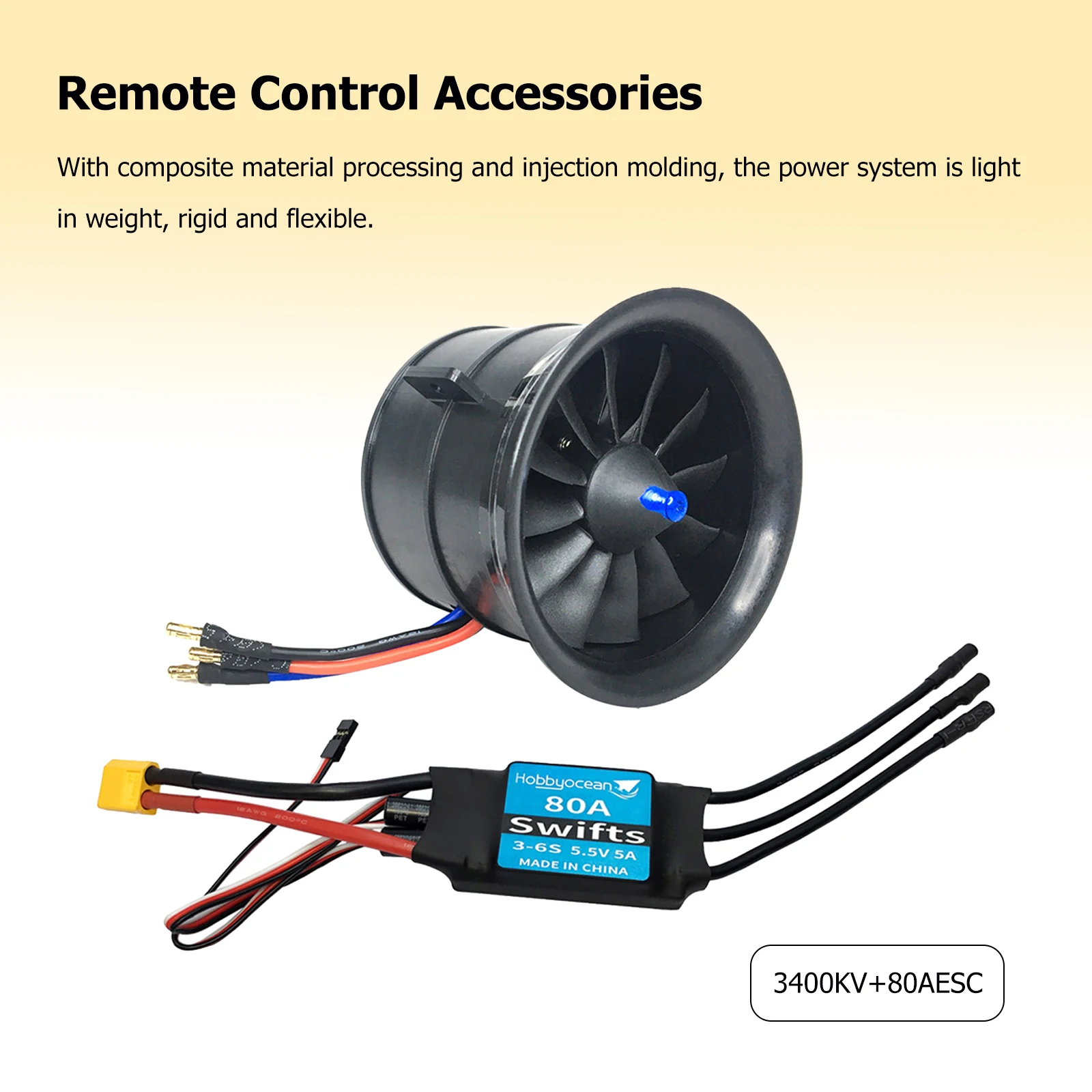 

70mm EDF Duct Housing Fan 80A ESC 3400KV 2300KV Duct Fan Unit 12 Blades Brushless Motor Duct Fan Spare Parts for RC Jet Airplane