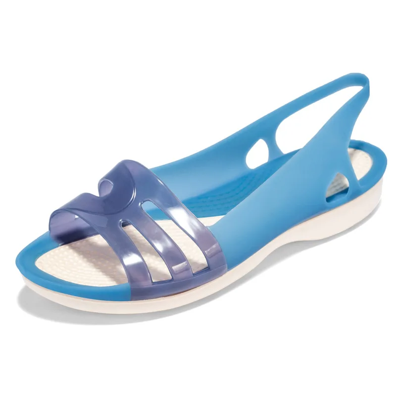 Женские туфли Jelly Crystal на мягкой подошве сандалии танкетке Пляжная повседневная