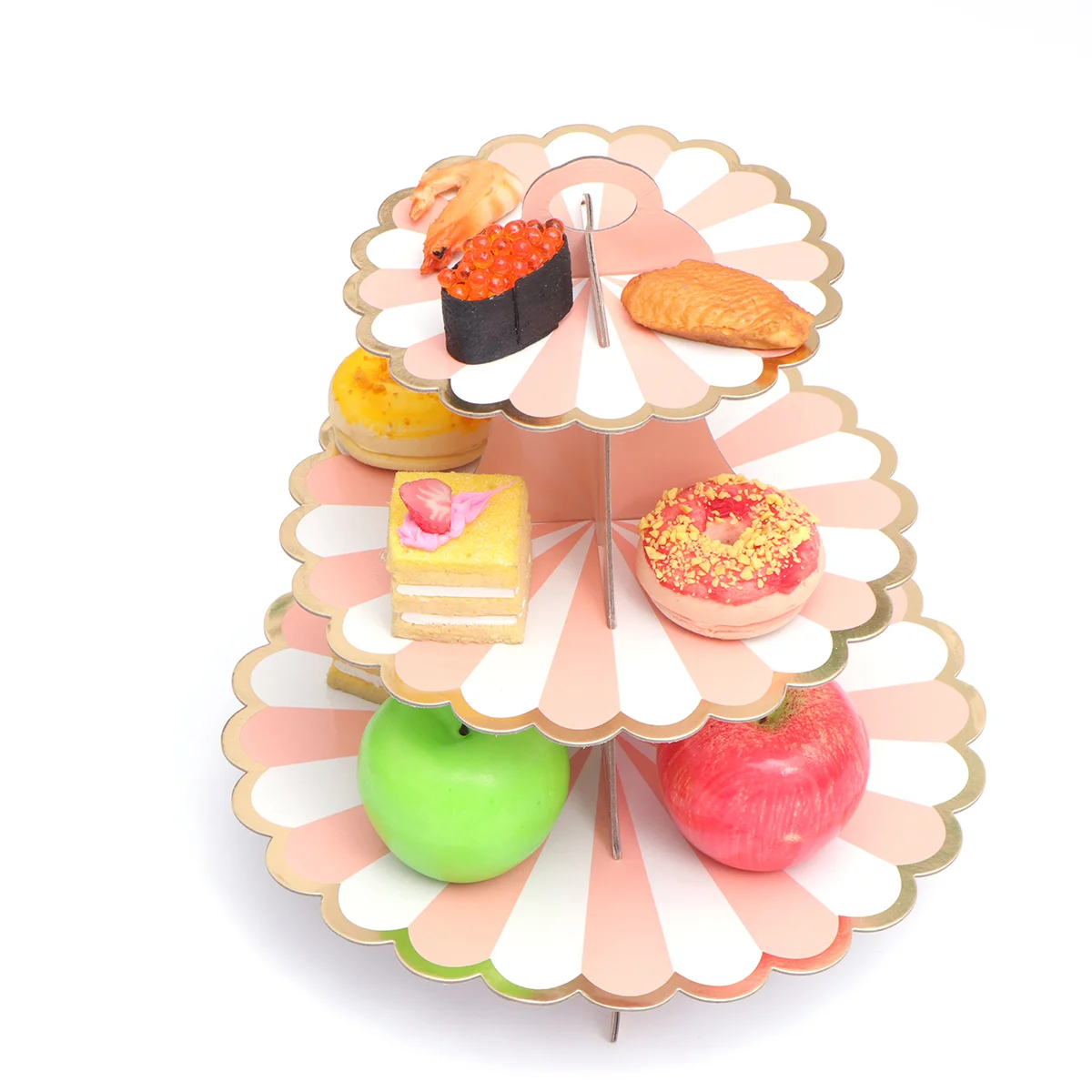 Подставка для десерта тарелки с фруктами трехъярусная сервировочная тарелка