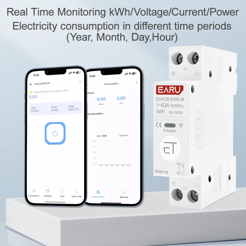 Умный автоматический выключатель eWeLink Wi-Fi 1P + N 63A MCB таймер реле измерение энергии