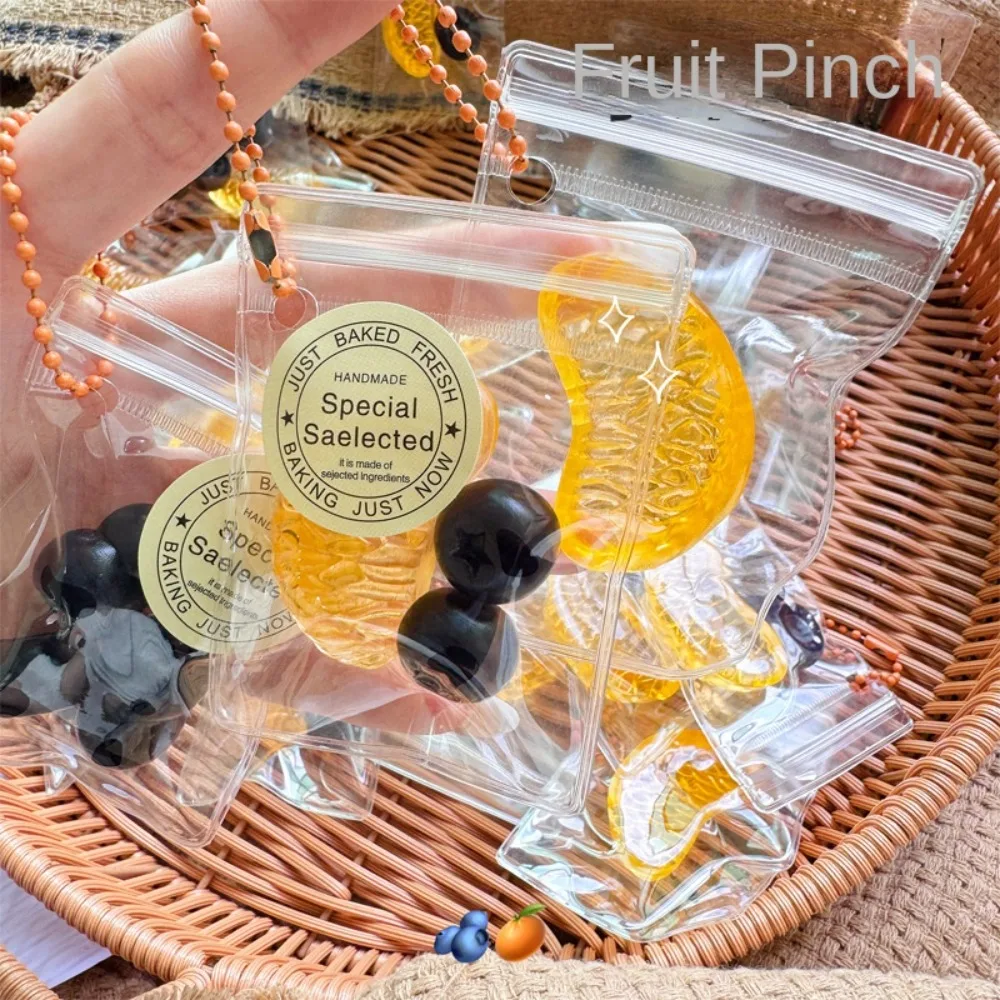 Прочная игрушка для сжимания фруктов с черникой мандарином манго банан липкая