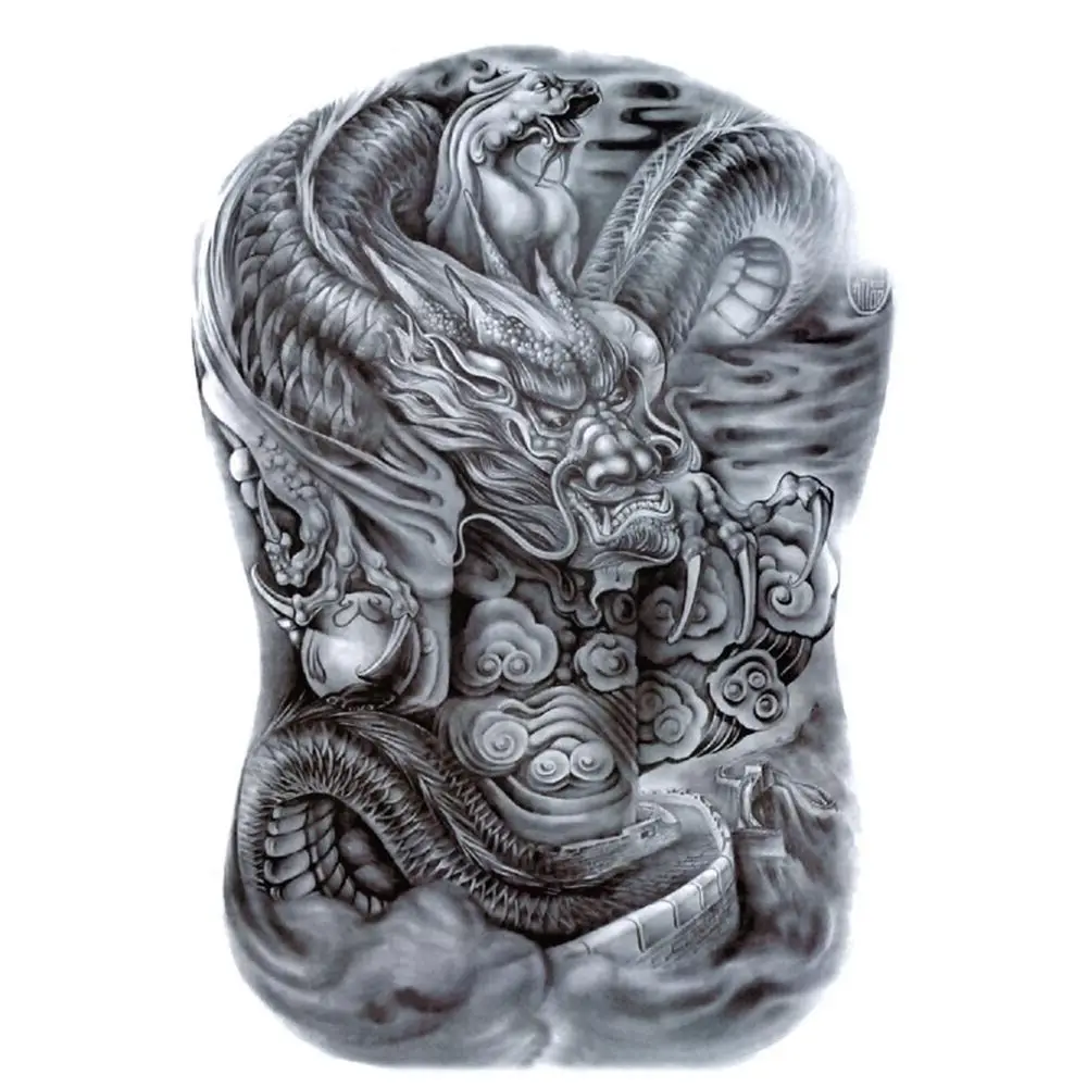 Грудь Красота Тигр Дракон Большая Рыба Волк Полная Назад Татуировки Наклейки