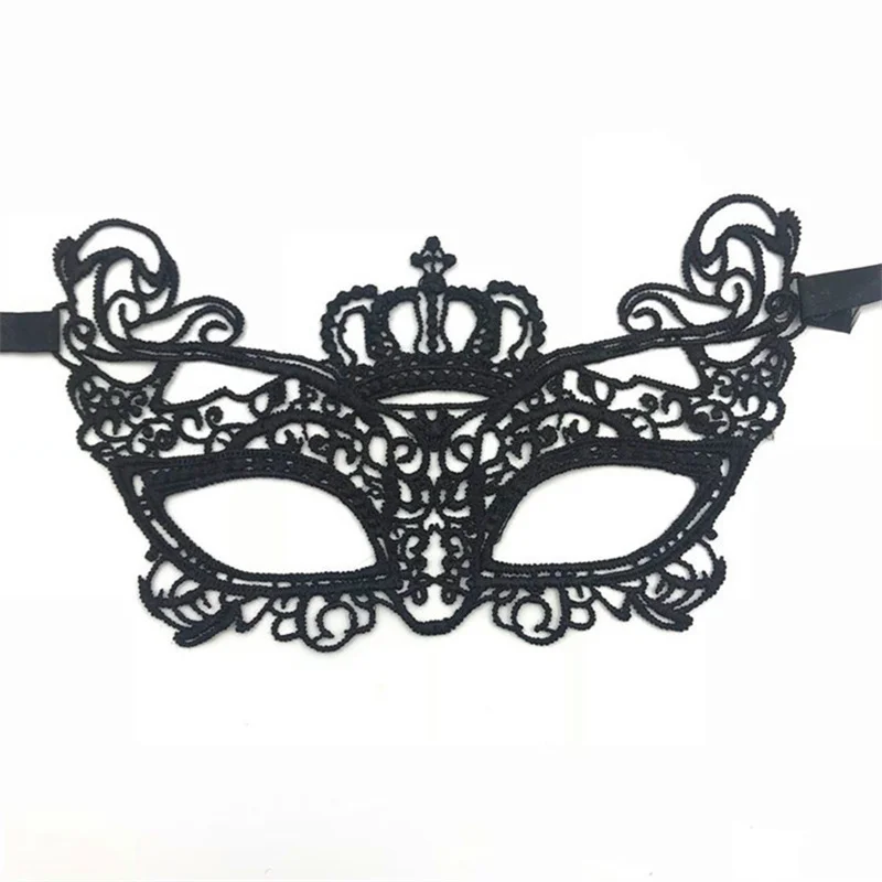 Sexy Lace Eye Mask Black Charming Hollowed Out Perspective Mask Christmas Halloween Party Role Play Props Lingerie Accessory