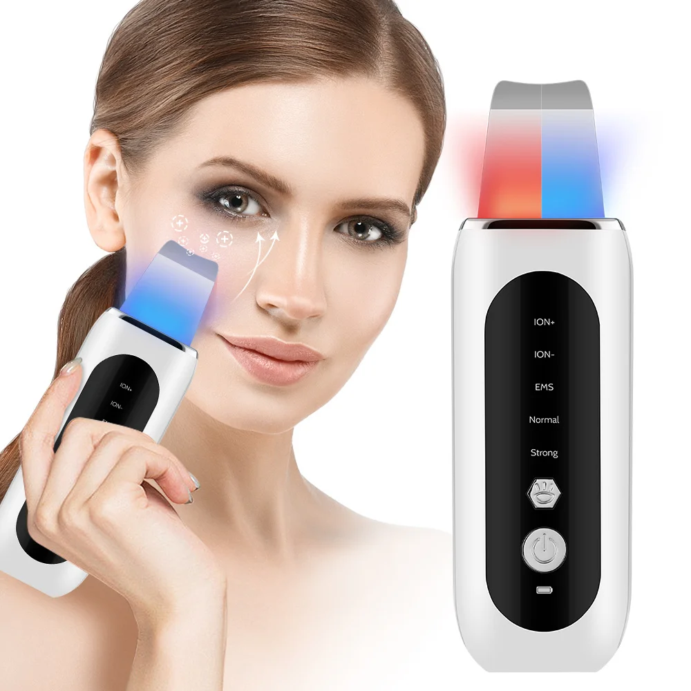 

Ultrasonic Skin Scrubber Facial Spatula Blackhead Remover Deep Face Cleaning Lift Machine Peeling Shovel Pore Cleaner Skin Care