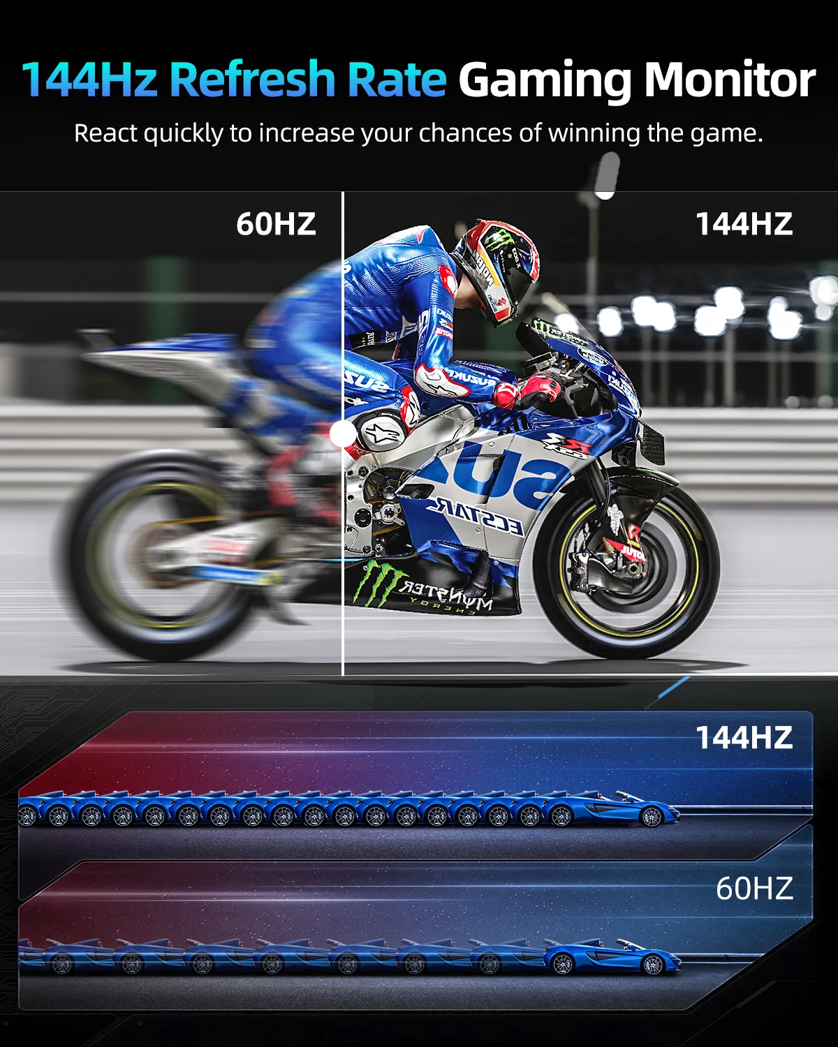 Портативный игровой монитор UPERFECT 2K 144 Гц 18&quot 2560x1600 QHD 100% DCI-P3 FreeSync HDR для ноутбука