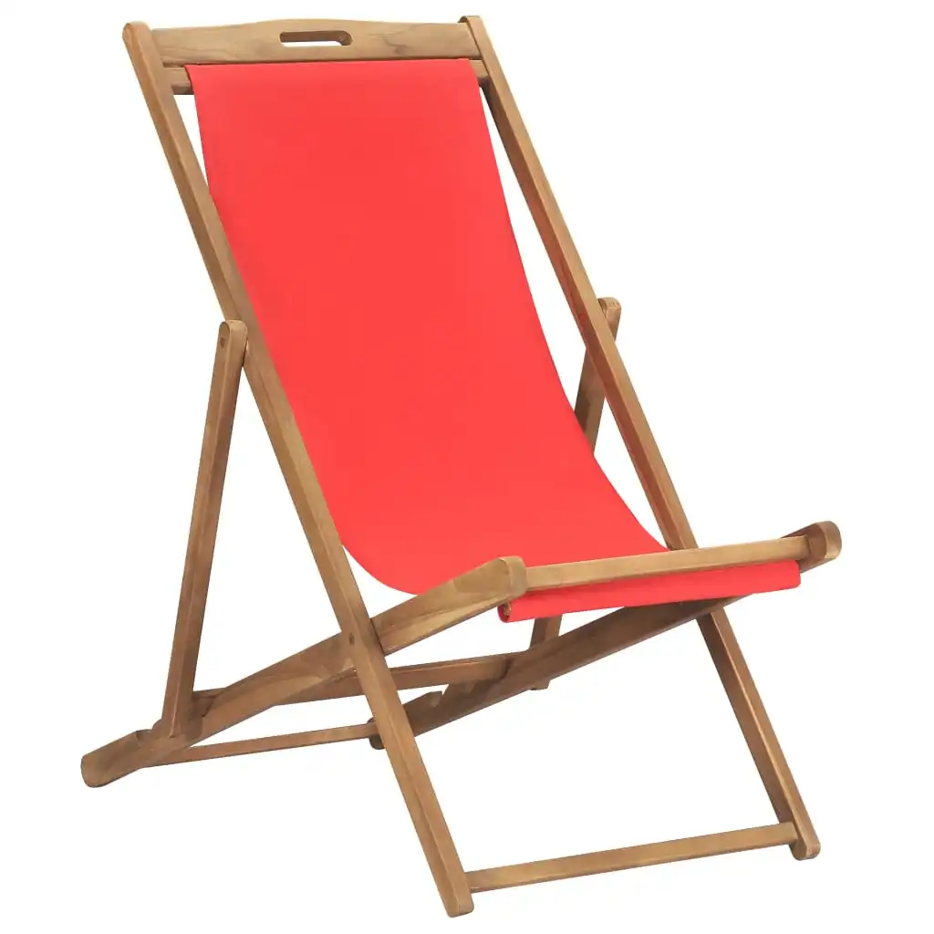 Solid Teak Wood Red 22" X 41.3" X 37.8" Outdoor Chair Outdoo