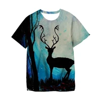 new summer deer menswomens fashion slim t shirt 3d printing t shirt short sleeved t shirt casual round neck top