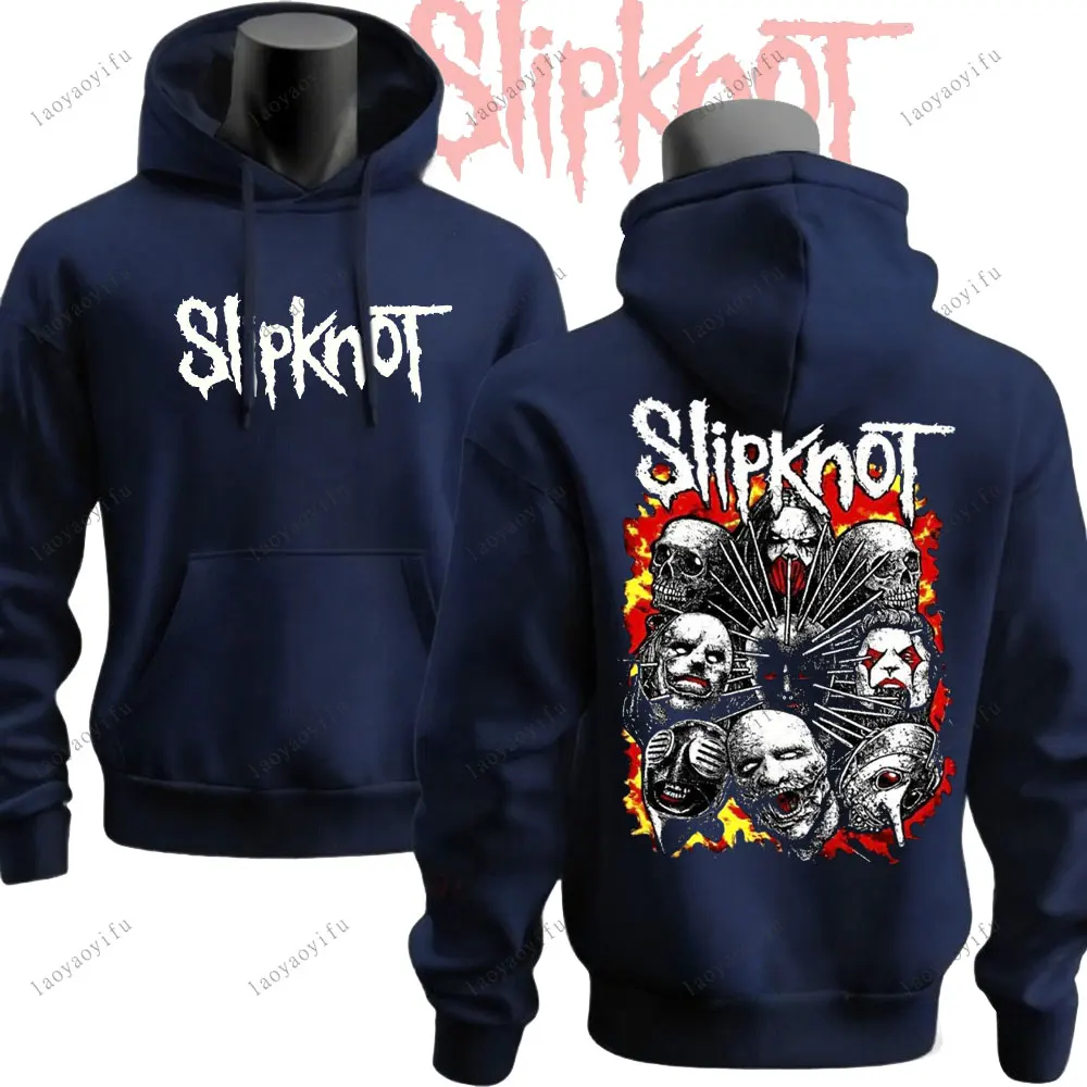 Фото Новинка 2025, ретро, повседневный стиль, S-Slipknot, рок-группа, женские и мужские толстовки с капюшоном, повседневная одежда, теплая уличная одежда, пуловеры №4