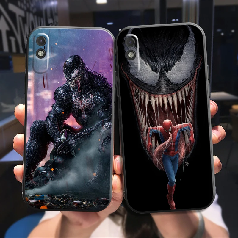 

Marvel Venom Phone Case For Xiaomi Redmi 7 8 9 9A 9C 9T Note 9 9T 9S 10 10 Pro 10S Black Carcasa Coque Back Silicone Cover