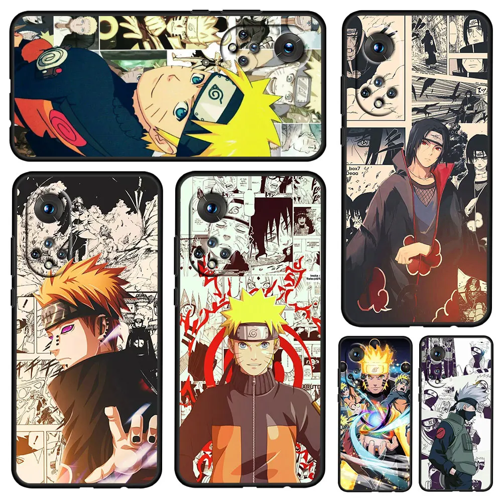 

Anime Naruto Japanese For Honor 60 50 20 SE Pro X30 10X 10i 10 9X 9A 8X 8A Lite Silicone Soft TPU Black Phone Case Capa Cover
