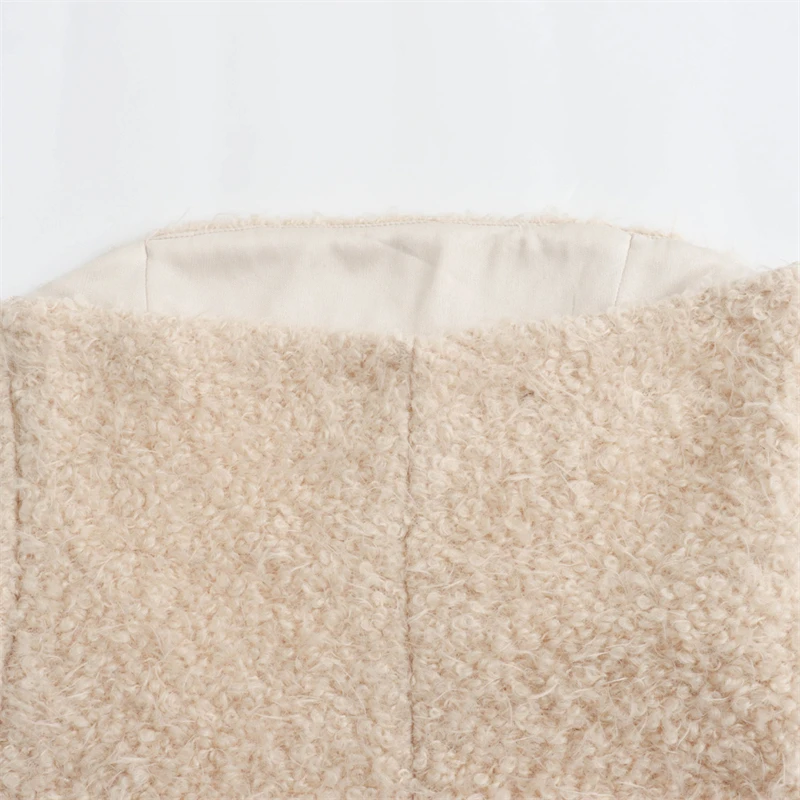 KEYANKETIAN 2025 новый женский корсет с махровой текстурой без бретелек укороченный топ