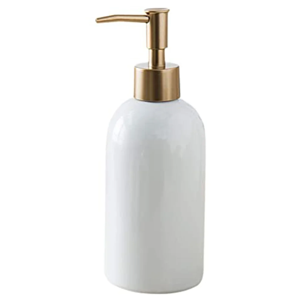 

Simple Style Soap Dispenser Refillable Ceramic Lotion Bottle for Liquid Soap Hand Dispensers Shampoo Lotions (White)