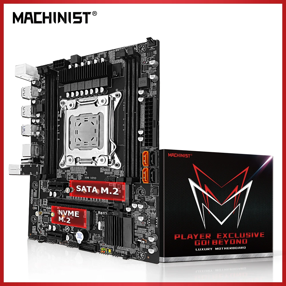 

MACHINIST X99 Motherboard LGA 2011-3 CPU Slot Support Xeon E5 V3/V4 Processor DDR4 RAM Memory NVME NGFF M.2 USB 3.0 Four Channel
