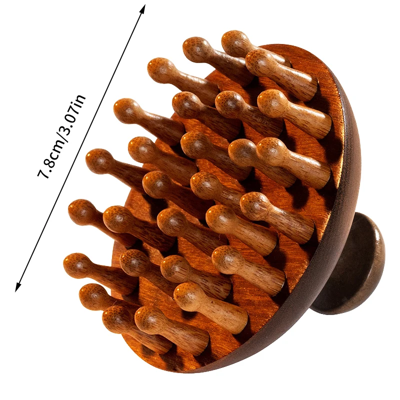 Круглая многофункциональная древесная массажная расческа антистатический